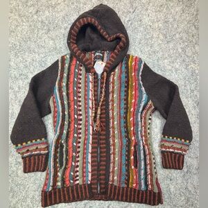 Lost Horizons | Handcrafted Women’s 100% Wool‎ Zipper Cardigan | Size Medium NWT